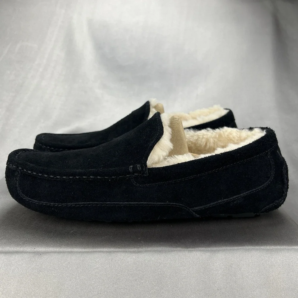UGG Men's 11 Ascot Slipper | Black | 1101110-BLK | Comfort Slip-On Authentic New